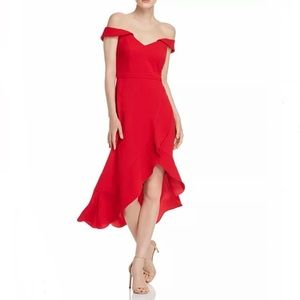 Aqua off shoulder crepe midi dress 💃🏻